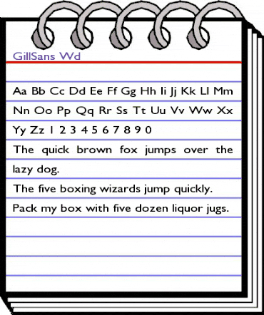 GillSans Wd Regular animated font preview GillSans Wd Regular animated font preview