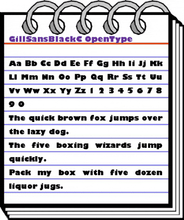 GillSansBlackC Regular animated font preview