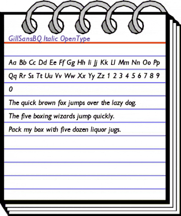 Gill Sans BQ Regular animated font preview Gill Sans BQ Regular animated font preview