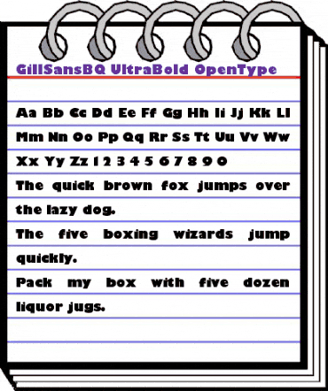 Gill Sans BQ Regular animated font preview