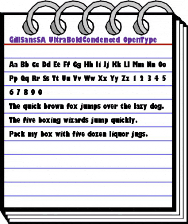 GillSansSA-UltraBoldCondenced Regular animated font preview GillSansSA-UltraBoldCondenced Regular animated font preview