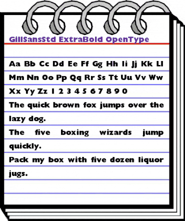 Gill Sans Std Extra Bold animated font preview Gill Sans Std Extra Bold animated font preview
