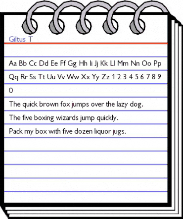 Giltus T Regular animated font preview Giltus T Regular animated font preview