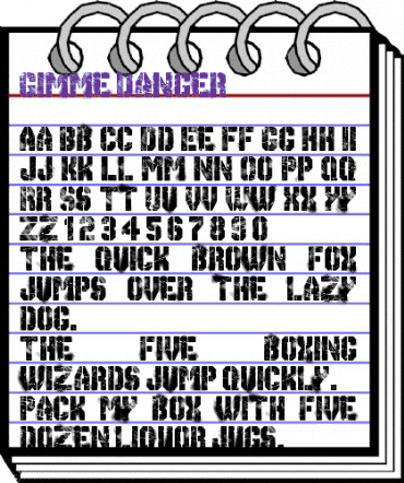 Gimme Danger Regular animated font preview