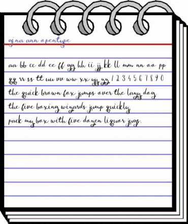 Gina Ann Regular animated font preview