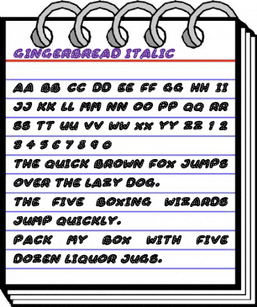 Gingerbread Italic animated font preview Gingerbread Italic animated font preview