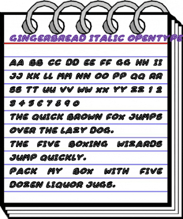 Gingerbread Italic animated font preview