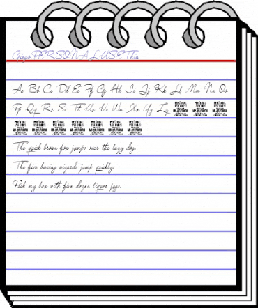 Gingo PERSONAL USE Thin animated font preview