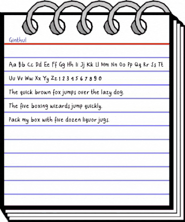 Ginthul Regular animated font preview