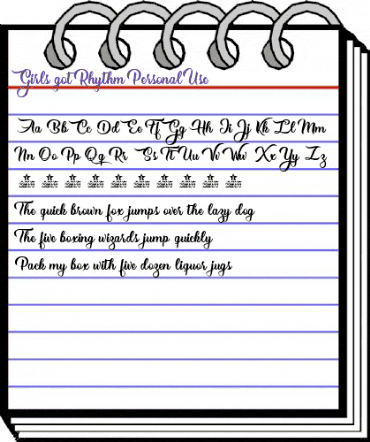 Girls got Rhythm Personal Use Regular animated font preview