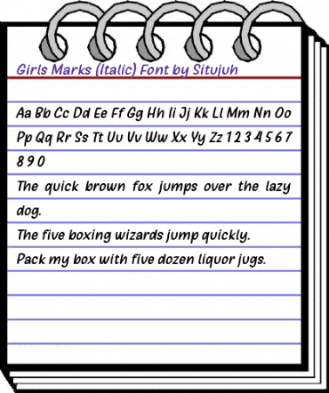 Girls Marks Italic animated font preview Girls Marks Italic animated font preview