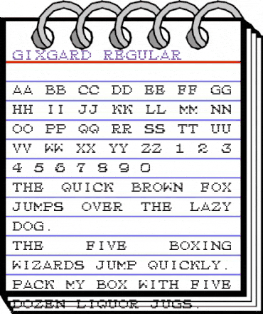 Gixgard Regular animated font preview Gixgard Regular animated font preview