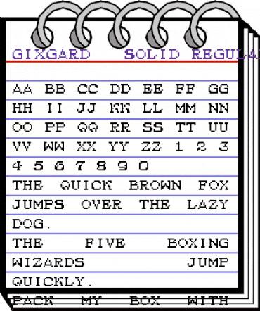 Gixgard - Solid Regular animated font preview Gixgard - Solid Regular animated font preview