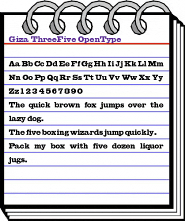 Giza ThreeFive animated font preview Giza ThreeFive animated font preview