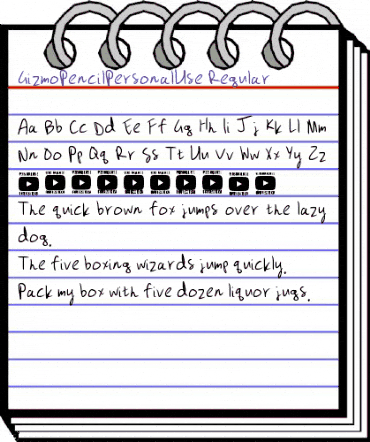 Gizmo Pencil Personal Use Regular animated font preview