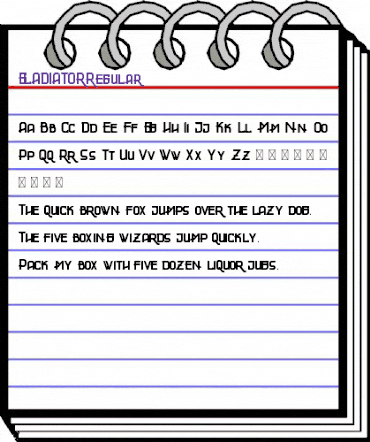 GLADIATOR Regular animated font preview GLADIATOR Regular animated font preview