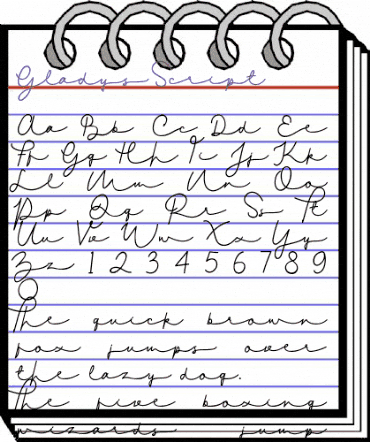 Gladys Script Regular animated font preview