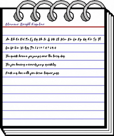 Glamour Bright Regular animated font preview