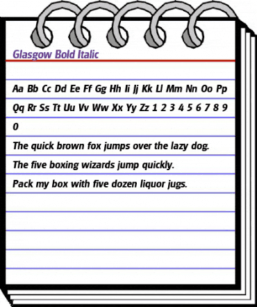 Glasgow Bold Italic animated font preview Glasgow Bold Italic animated font preview