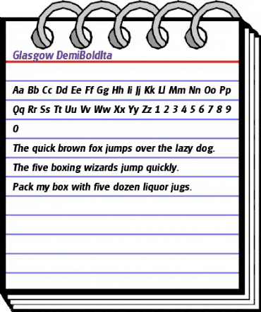 Glasgow-DemiBoldIta Regular animated font preview Glasgow-DemiBoldIta Regular animated font preview