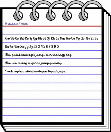 Glasgow Script Regular animated font preview Glasgow Script Regular animated font preview