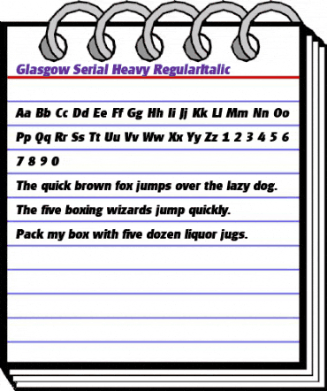 Glasgow-Serial-Heavy RegularItalic animated font preview Glasgow-Serial-Heavy RegularItalic animated font preview