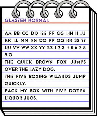 Glasten Normal animated font preview
