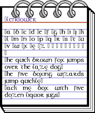 Glendower Regular animated font preview
