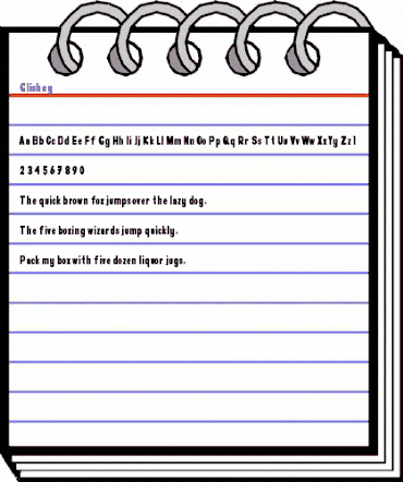 Glishey Regular animated font preview