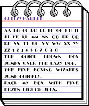 GLitzyBarbed Regular animated font preview GLitzyBarbed Regular animated font preview