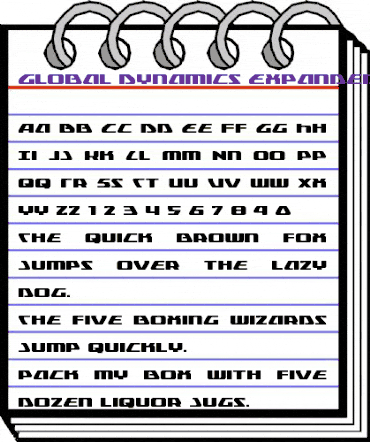 Global Dynamics Expanded Expanded animated font preview Global Dynamics Expanded Expanded animated font preview