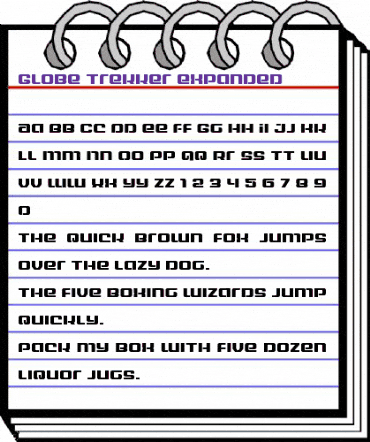 Globe Trekker Expanded Expanded animated font preview Globe Trekker Expanded Expanded animated font preview