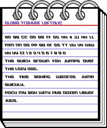 Globe Trekker Leftalic Italic animated font preview Globe Trekker Leftalic Italic animated font preview