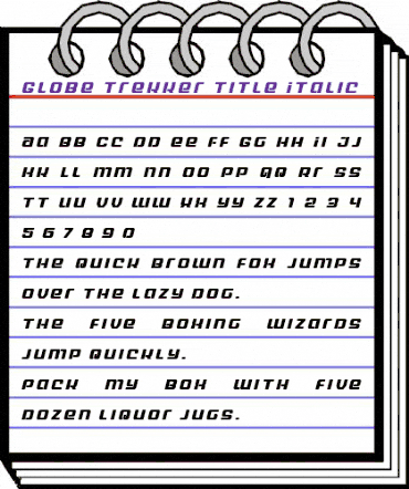 Globe Trekker Title Italic Italic animated font preview Globe Trekker Title Italic Italic animated font preview