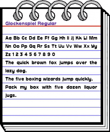 Glockenspiel Regular animated font preview