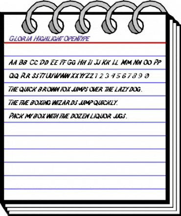 Gloria Highlight Regular animated font preview Gloria Highlight Regular animated font preview