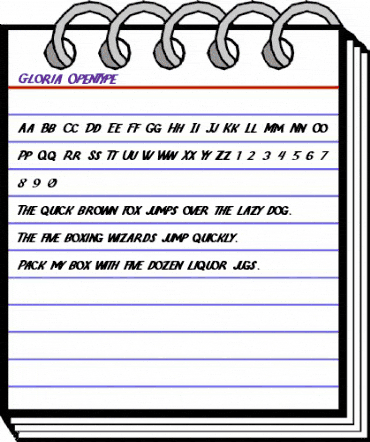 Gloria Regular animated font preview