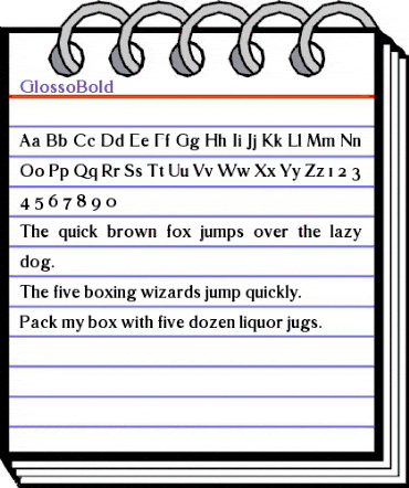 GlossoBold Regular animated font preview GlossoBold Regular animated font preview