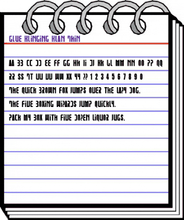 Glue Klinging Klan Thin Regular animated font preview