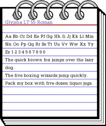 Glypha LT Regular animated font preview