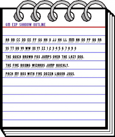 GM Exp Shadow outline Regular animated font preview