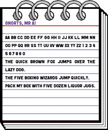 Gnorts, Mr A! Regular animated font preview Gnorts, Mr A! Regular animated font preview