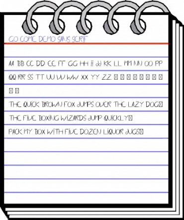 Go Come Demo Sans Serif Regular animated font preview