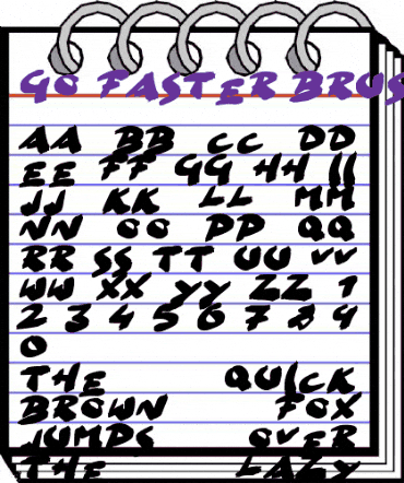 Go Faster Brush Regular animated font preview Go Faster Brush Regular animated font preview