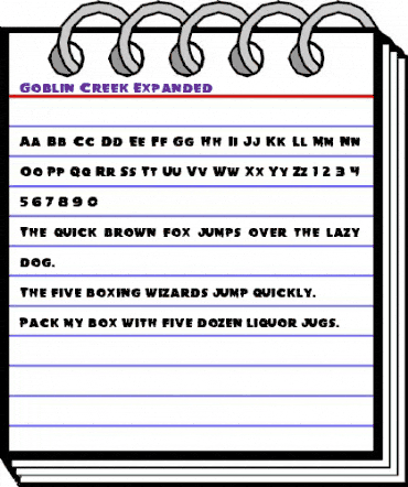 Goblin Creek Expanded Expanded animated font preview