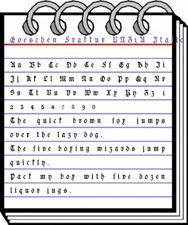 Goeschen Fraktur UNZ1A Italic animated font preview Goeschen Fraktur UNZ1A Italic animated font preview