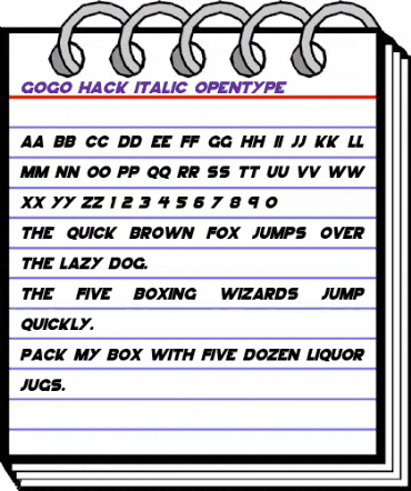 GoGo Hack Italic animated font preview GoGo Hack Italic animated font preview