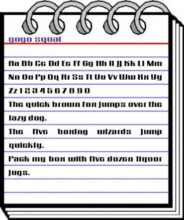 gogo "squat Regular animated font preview