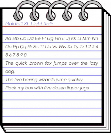 Goldbill XL Light Italic animated font preview Goldbill XL Light Italic animated font preview