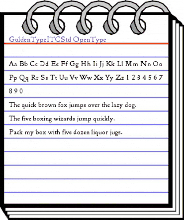 Golden Type ITC Std Regular animated font preview Golden Type ITC Std Regular animated font preview